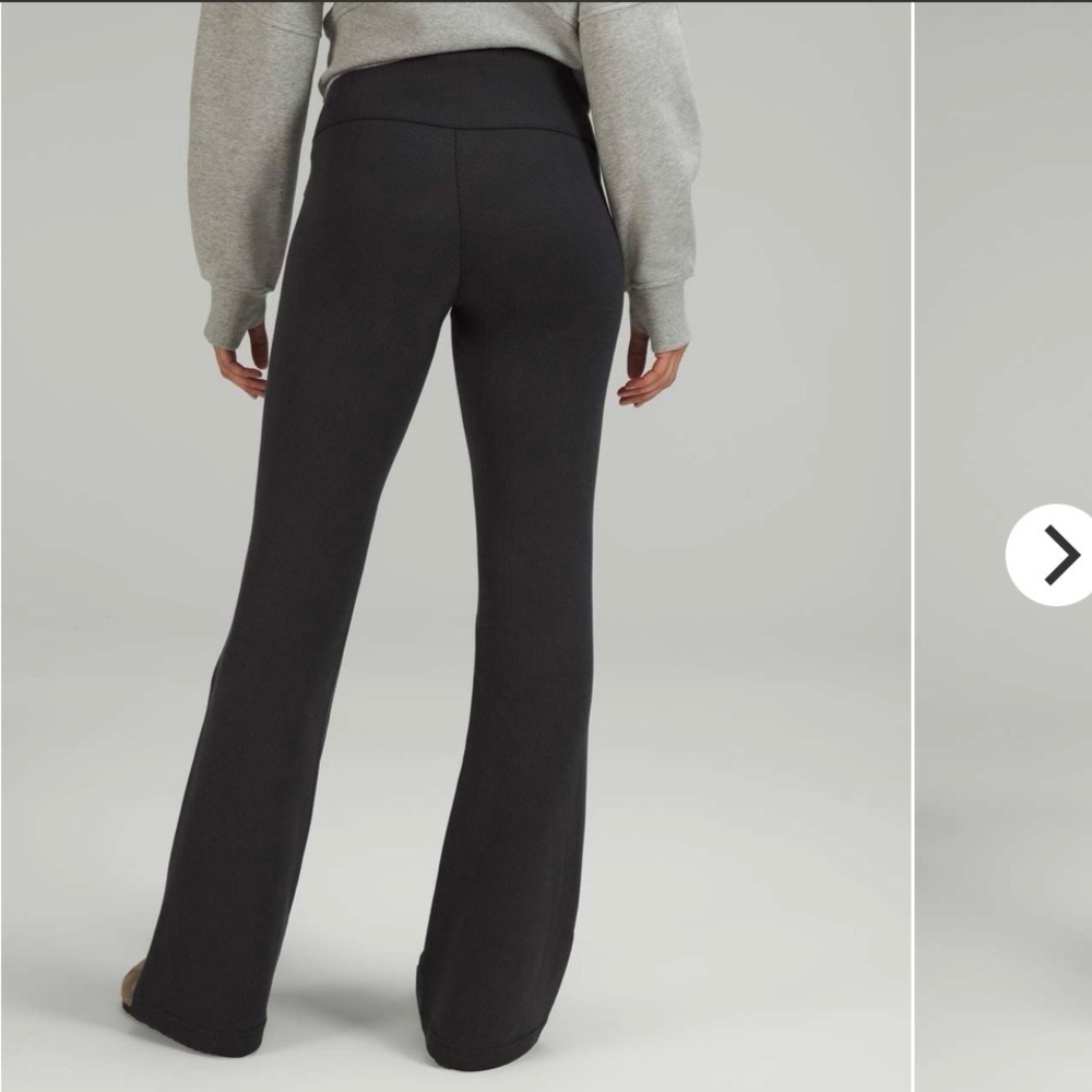 Lululemon Sz 10 Brushed Softstreme Ribbed Zip Flare Pants